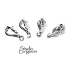 925 Sterling silver decorative Pendant Bails with loop, silver Bail, Jewelry making, Bail finding, bail for pendant - 1 piece