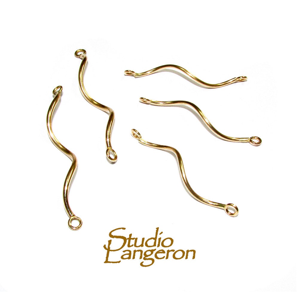 14K Gold Filled Spiral Tube Link Component, tube link, tubes gold filled, tube, Jewelry making, tubes connectors, gold filled - 1 piece