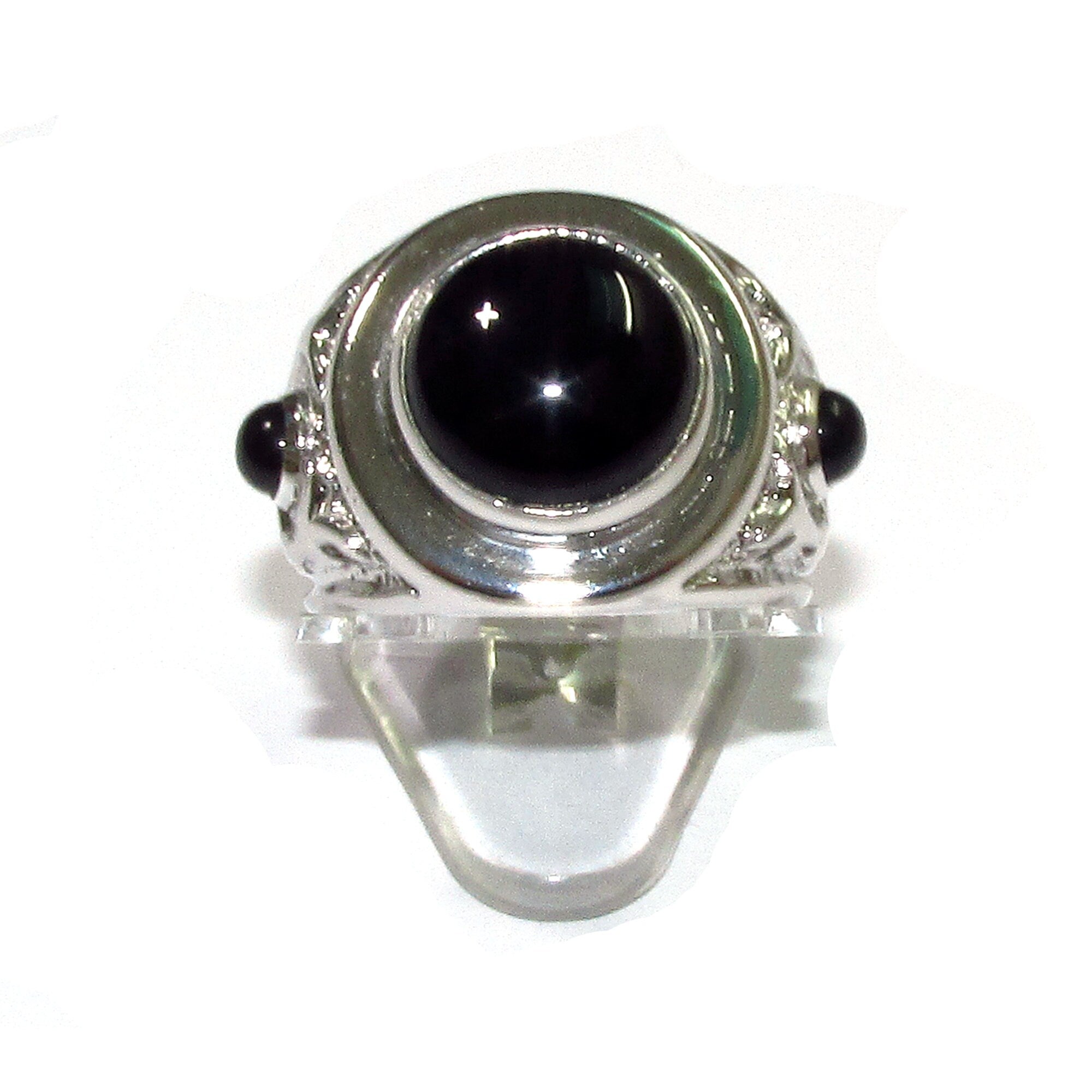Black onyx ring 925 sterling silver size 9 1/2, Handmade ring, single copy, 925 sterling silver, Black onyx, silver ring, gemstone - 1 piece