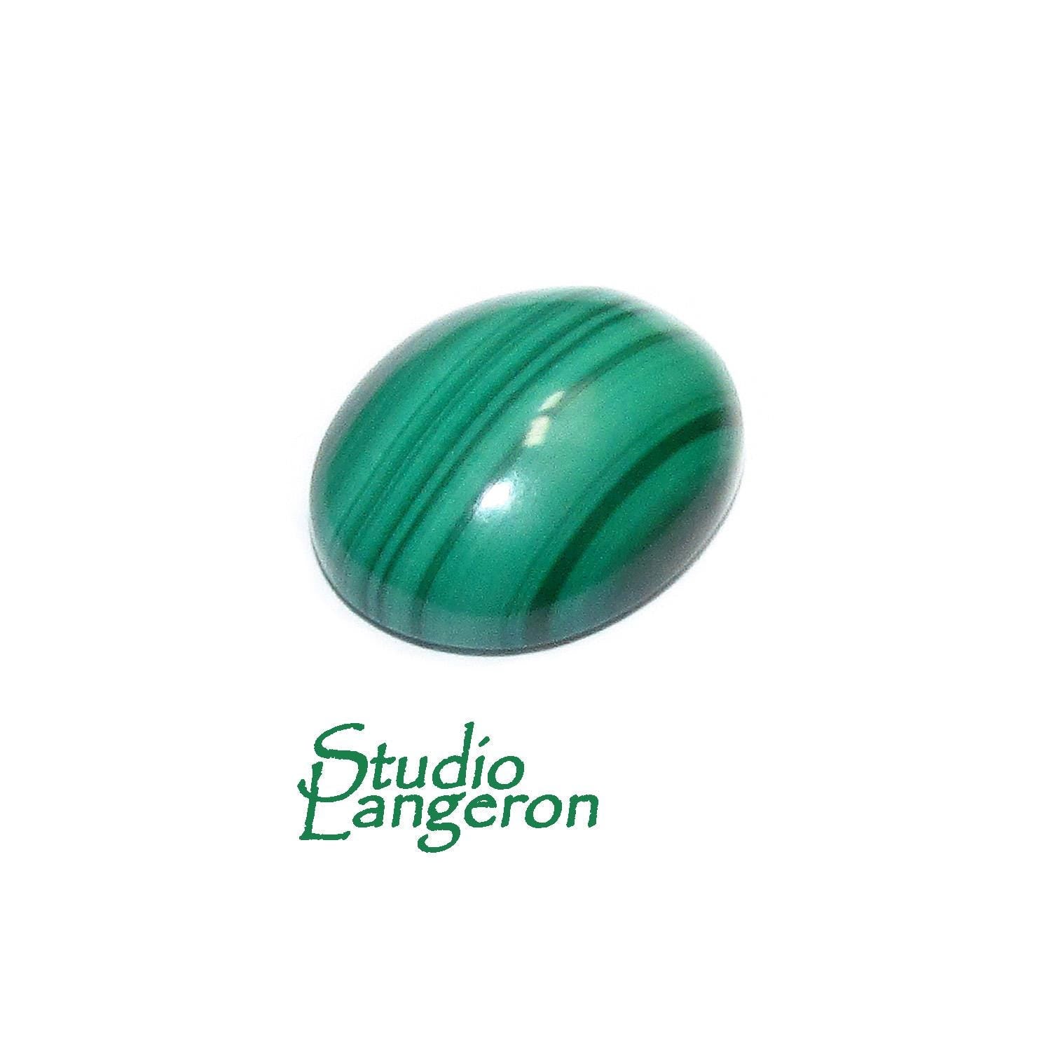 SALE!  Natural malachite, cabochon, size 10x12x4.3mm, Natural malachite, Natural Gemstone, Jewelry making - 1 piece