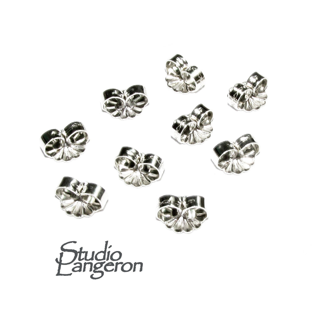 10 pcs (5 pair) 925 Sterling silver Friction Ear Nuts, Butterfly Earring Backs, Earring components, Jewelry making, Sterling silver backs