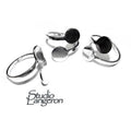 925 sterling silver open blank ring with a platforms for Engraving or gluing size 10 mm, silver ring, base ring, Jewelry making - 1 piece