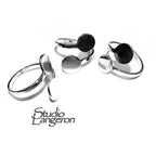 925 sterling silver open blank ring with a platforms for Engraving or gluing size 10 mm, silver ring, base ring, Jewelry making - 1 piece