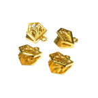 14K Gold Filled decorative Flat Pinch End Caps size 12x11 mm, Flat end caps, Jewelry making, End caps gold filled - 1 pair (2 piece)