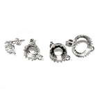 925 Sterling Silver Blank earrings size 5. 6, 7, 8, 10, 12 mm with closed ring, Bezel cup, Base earrings, Jewelry making - 1 pair (2 pieces)