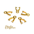 14K Yellow gold filled Pinch small Pendant Bail, Jewelry making, bail for pendant, Bail, Bail gold filled, Bail finding - 1 piece