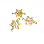 14K Gold filled small connector Magen David with crystals size 17mm, gold filled link, Jewelry making, link connector Magen David - 1 piece