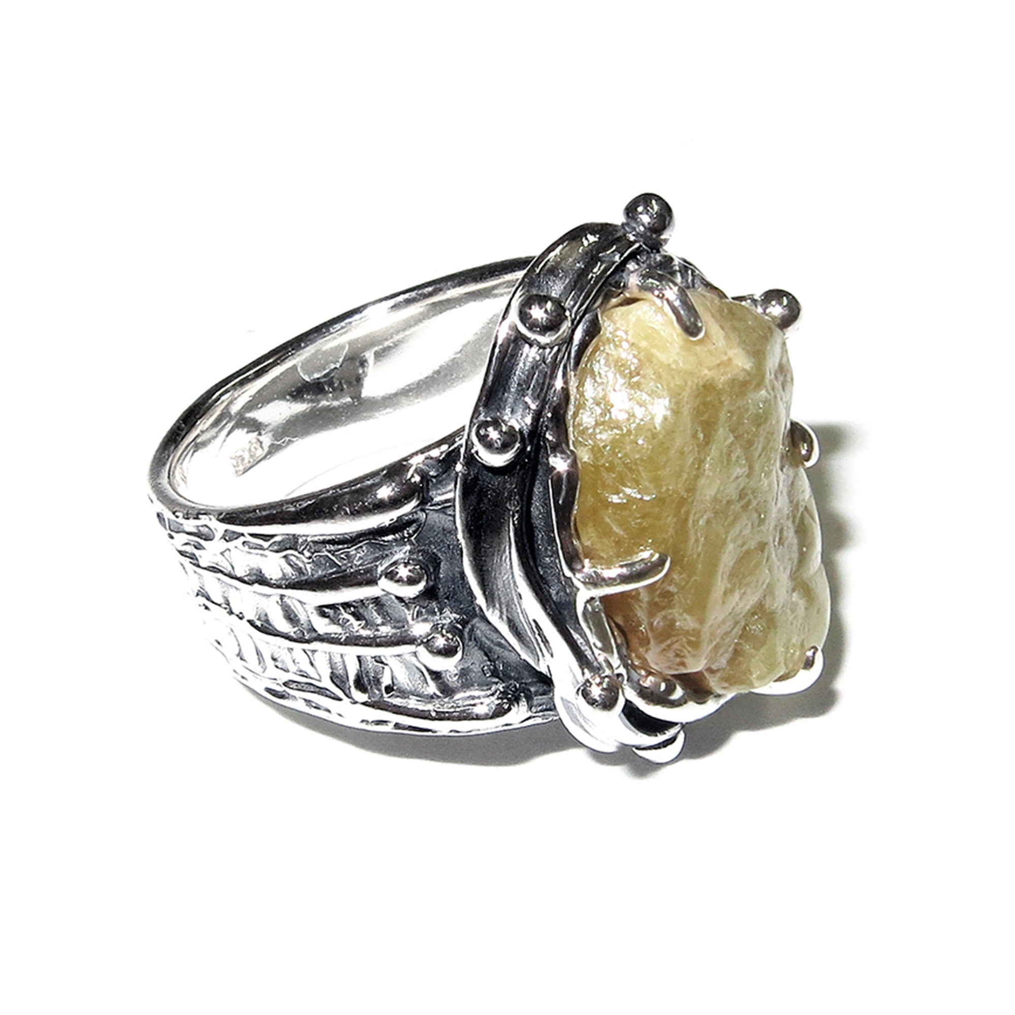 Natural Jade ring 925 sterling silver size 8 1/2, handmade ring, single copy, Natural Jade, silver ring, Jade gemstone, Statement ring