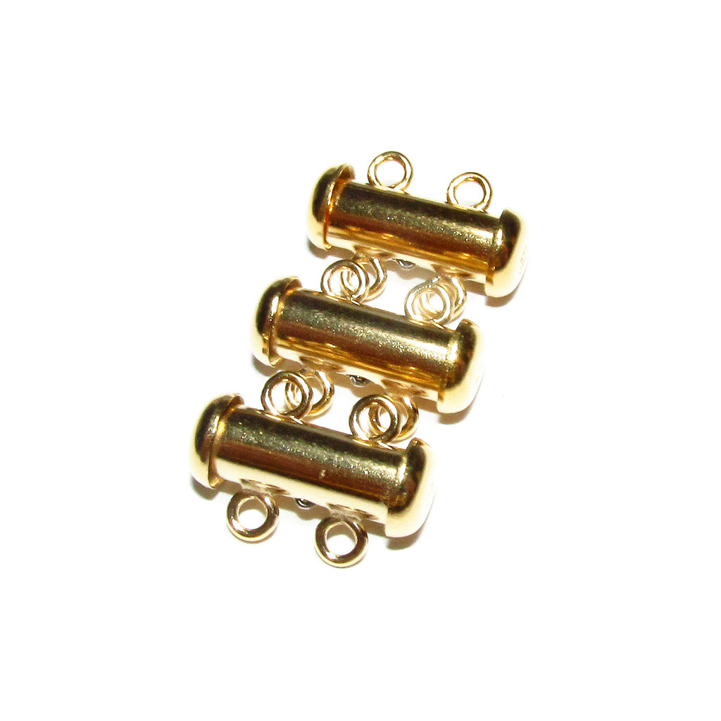 14K Yellow Gold Filled Tube Bar Clasp 2-Hole size 4.3x15 mm, Gold Filled Clasps, Slide Clasp, Jewelry making, Tube Slide Clasp - 1 piece