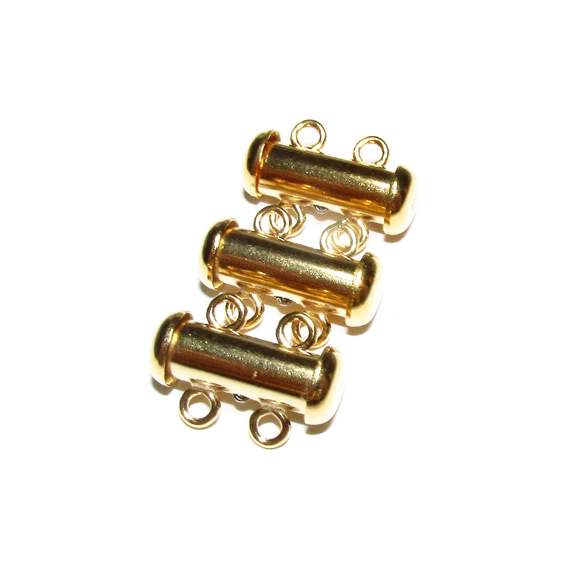 14K Yellow Gold Filled Tube Bar Clasp 2-Hole size 4.3x15 mm, Gold Filled Clasps, Slide Clasp, Jewelry making, Tube Slide Clasp - 1 piece