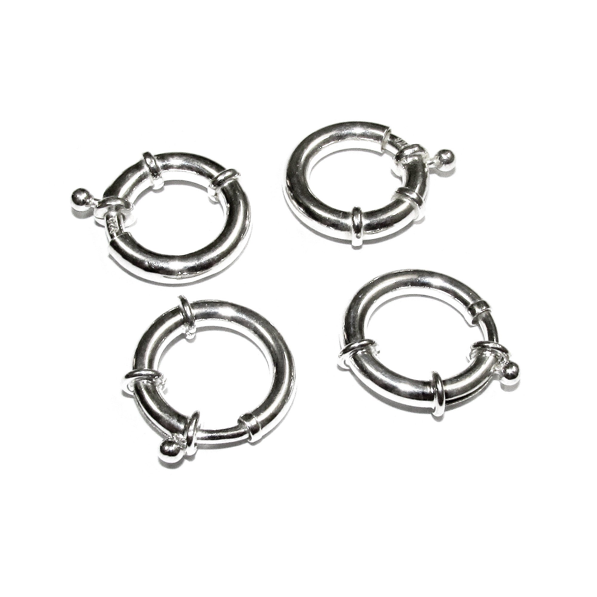 925 Sterling Silver Spring ring Clasps sizes 18 mm, Spring ring clasp, Jewelry making, Sterling silver, 925 Silver clasp, Clasp - 1 piece