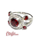 Statement Garnet ring 925 sterling silver size 8, Handmade ring, single copy, sterling silver, Garnet ring,  silver ring, red gemstone