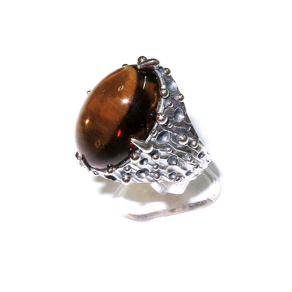 Gold chalcedony ring 925 sterling silver size 8 1/2, Handmade ring, single copy, 925 sterling silver, Gold chalcedony, silver ring, gemstone