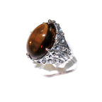 Gold chalcedony ring 925 sterling silver size 8 1/2, Handmade ring, single copy, 925 sterling silver, Gold chalcedony, silver ring, gemstone