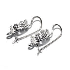 8 mm 925 sterling silver blank earrings with bezel cup and closed ring, Jewelry making, bezel cup, blank earrings - 1 pair (2 piece)