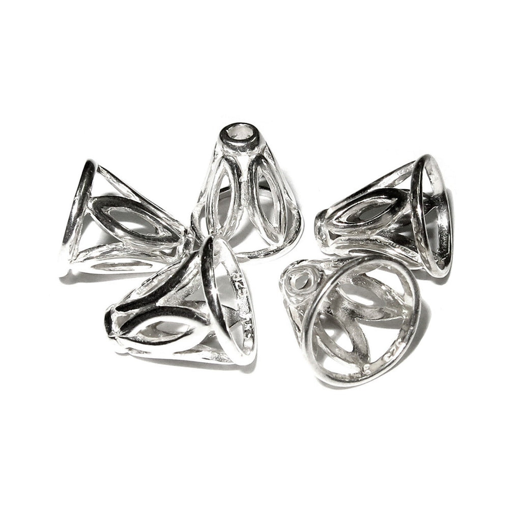 925 Sterling silver Bead Cones, Beading, Beading cones, Cones sterling silver, Jewelry making, Lariat, End caps - 1 pair (2 piece)