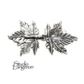 925 Sterling Silver Hook Eye Maple Leaf Clasps, Silver clasp, Jewelry making, Hook eye clasp, Sterling silver, Maple Leaf clasp - 1 piece