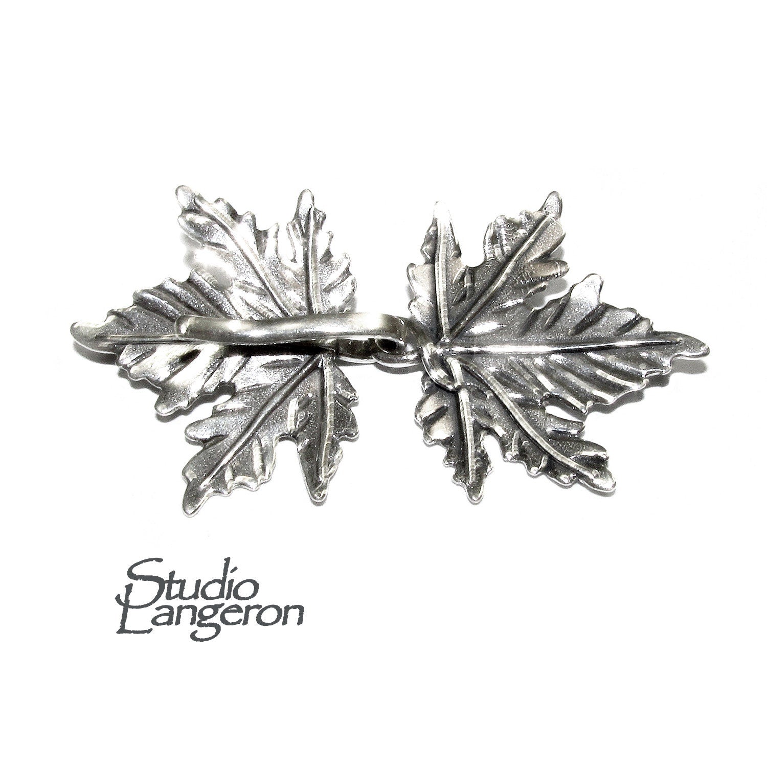 925 Sterling Silver Hook Eye Maple Leaf Clasps, Silver clasp, Jewelry making, Hook eye clasp, Sterling silver, Maple Leaf clasp - 1 piece