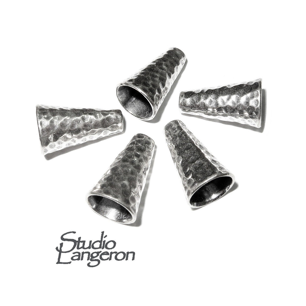 925 Sterling silver Bead Cones, Beading, Beading cones, Sterling silver, Jewelry making, Lariat, End caps, Silver cone - 1 pair (2 piece)