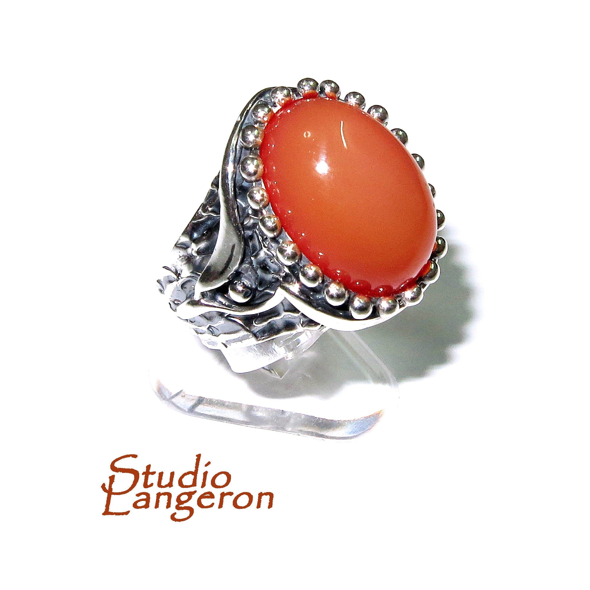 Statement Natural opal ring 925 sterling silver size 7, Handmade ring, single copy, silver, Orange opal, silver ring, Statement ring