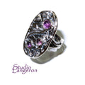 Natural Amethysts ring 925 sterling silver size 6, Handmade ring, single copy, Natural Amethysts, silver ring, Statement ring, Amethyst ring