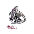 Garnet ring 925 sterling silver size 5, Handmade ring, single copy, 925 sterling silver, Garnet, Statement ring, Garnet gemstone