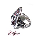 Garnet ring 925 sterling silver size 5, Handmade ring, single copy, 925 sterling silver, Garnet, Statement ring, Garnet gemstone