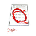 Red string bracelet, Red bracelet with prayer, Jerusalem, Judaism, Red string from Israel, Ben Porat prayer, Jerusalem, Israel, Evil eye
