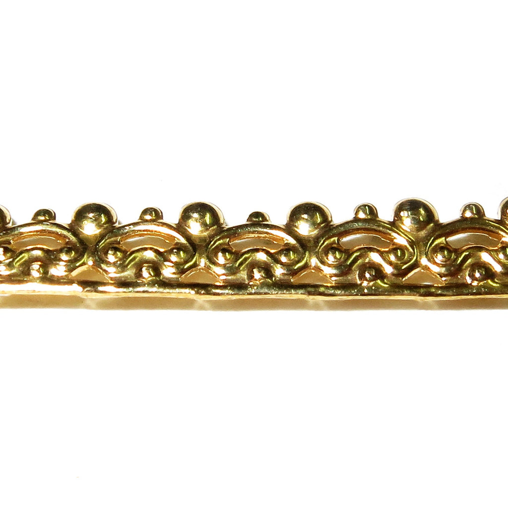 Natural Brass Gallery wire, Brass wire, Gallery pattern, Gallery ribbon, Wire, Jewelry making, Brass findings, Setting - 4 inch (10 cm)
