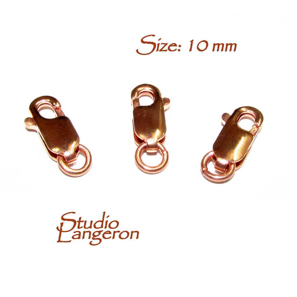 5 pcs 14K Rose Gold Filled Oval Lobster Clasp size 10 mm, Lobster clasps, Jewelry making, Rose gold filled, Gold filled clasp