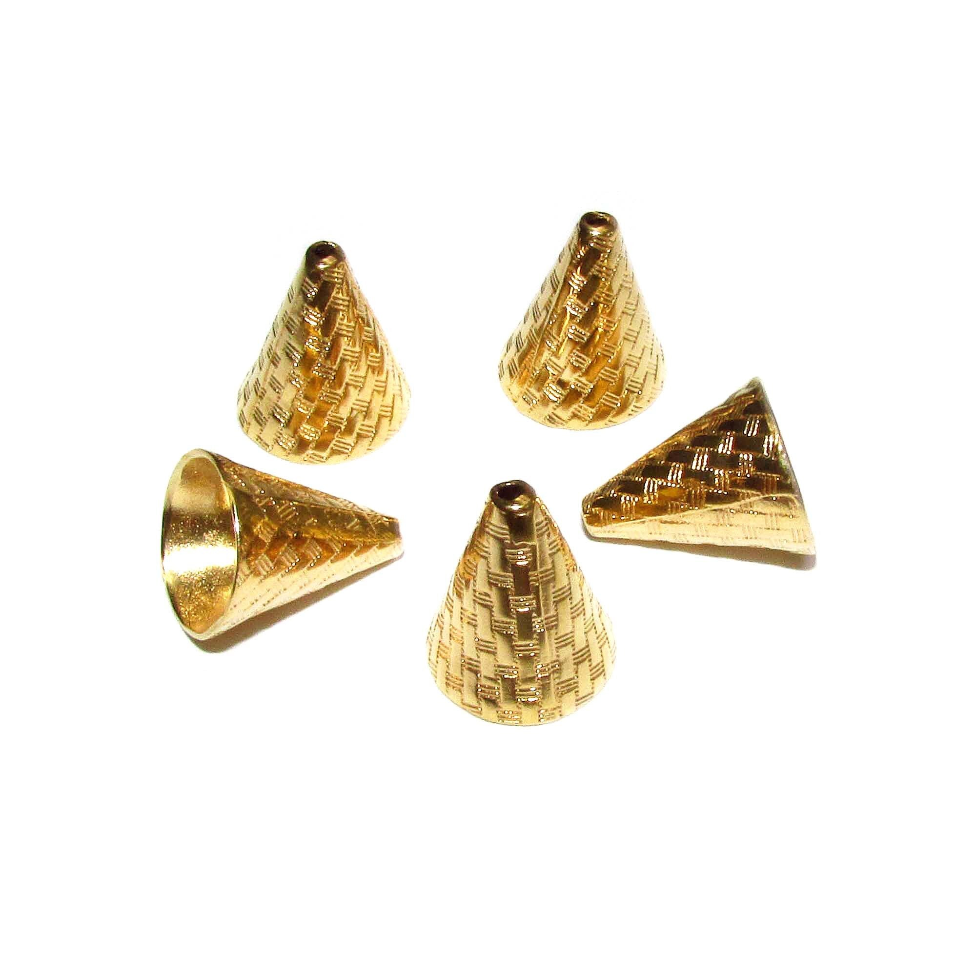 14K Gold Filled Large Bead Cones, Beading, Bead cone, Cones Gold filled, Jewelry making, End caps, Gold filled cone - 1 pair (2 pieces)