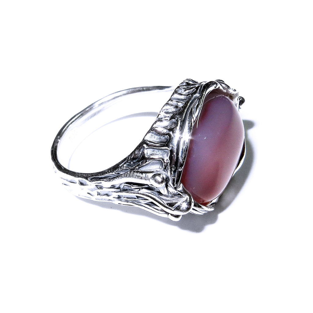 Statement Natural opal ring 925 sterling silver size 5, Handmade ring, single copy, sterling silver, Orange opal, silver ring, gemstone