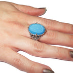 Druse agate ring 925 sterling silver size 8 1/2, Handmade ring, single copy, sterling silver, Druse agate, silver ring, Statement ring
