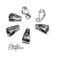 925 Sterling silver Swirl Design Pendant Bail, Bail with hook, bail with look, Jewelry making, Bail silver, Bail finding, Pendant - 1 piece