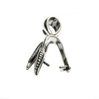 925 Sterling silver Leaf Double Pinch Large Pendant Bail with Ring, Silver Bail, Bail findings, Jewelry making, bail for pendant - 1 piece