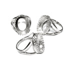 13x18mm 925 sterling silver blank ring with bezel cup size 5, 6, 7, 8, silver ring, bezel cup, mounting, base ring, Jewelry making - 1 piece