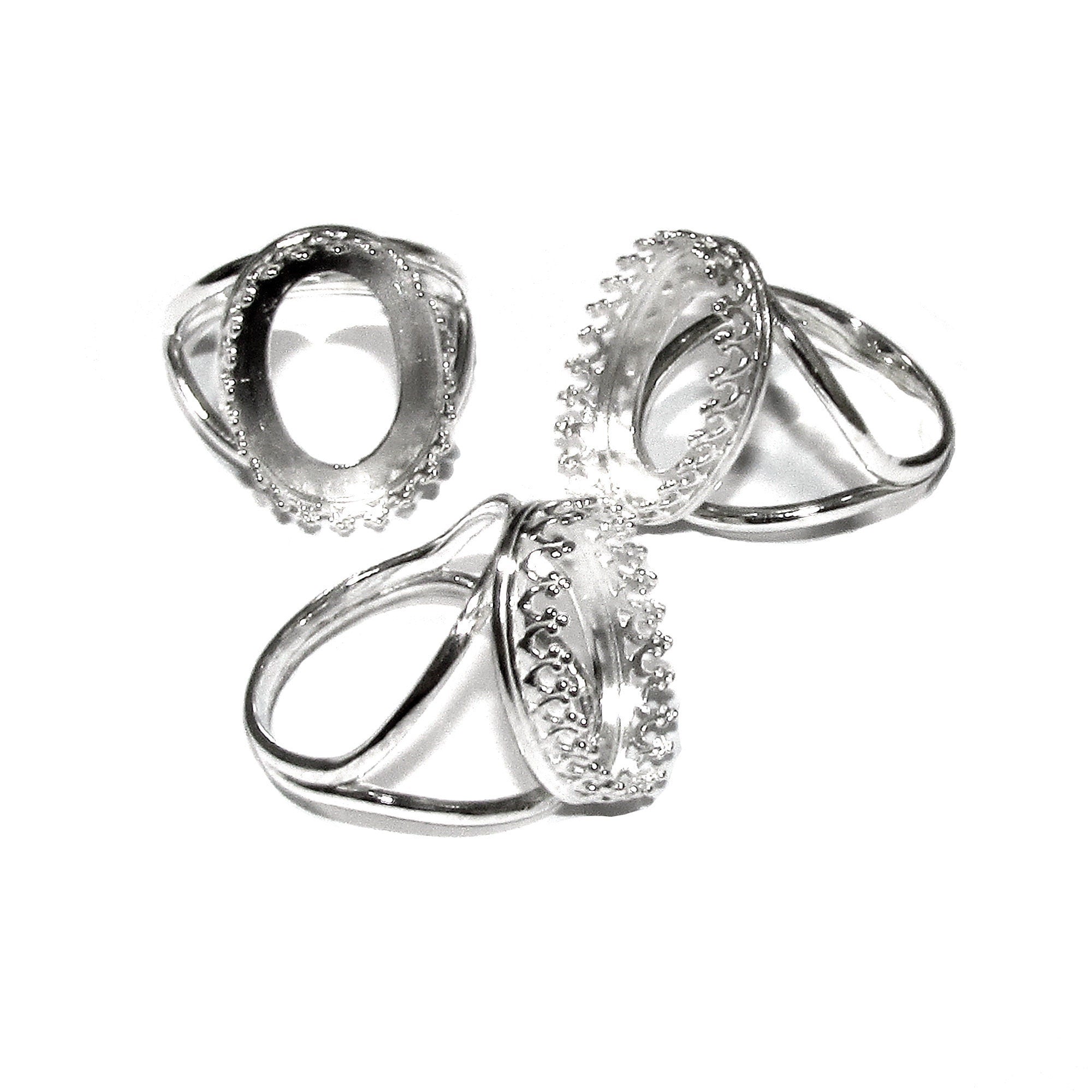 13x18mm 925 sterling silver blank ring with bezel cup size 5, 6, 7, 8, silver ring, bezel cup, mounting, base ring, Jewelry making - 1 piece