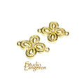 14K Gold filled connector with crystals 2.0x2.0 cm, gold filled link, Jewelry making, link connector - 1 piece