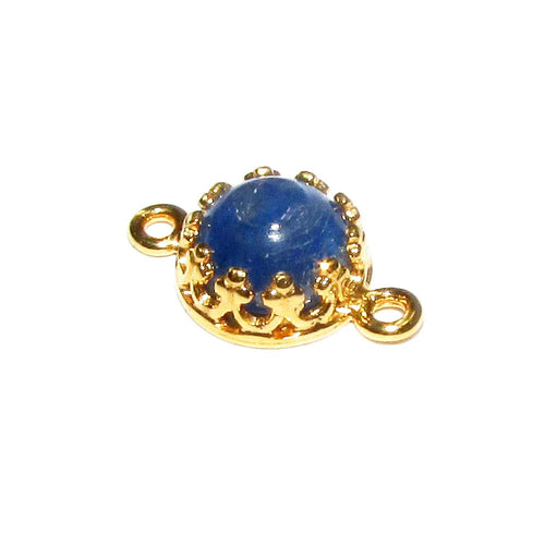 14K Gold Filled natural kyanite round Link Connector size 14x7 mm, Natural kyanite gold filled link, Jewelry making, Connector - 1 piece
