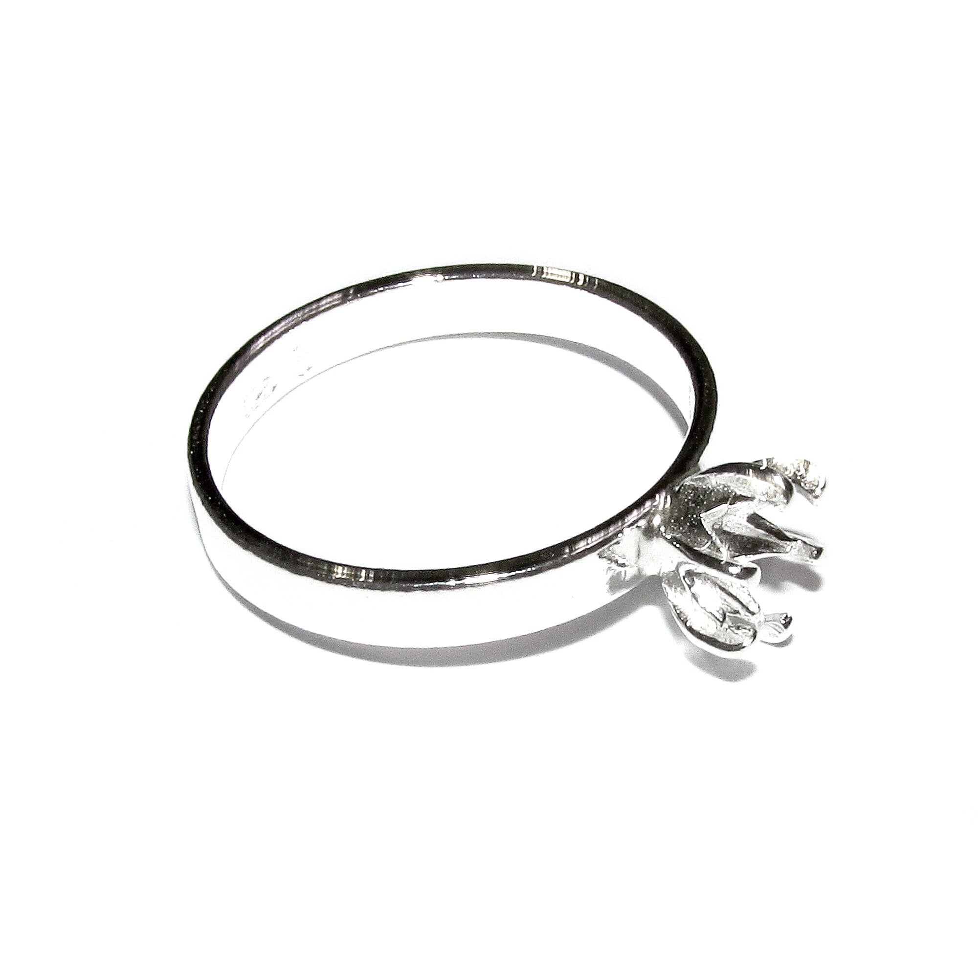925 sterling silver blank ring with 6-prong setting 5 mm size 4-11, silver ring, Jewelry making, base ring, Setting, Prong setting - 1 piece