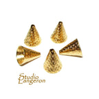 14K Gold Filled Large Bead Cones, Beading, Bead cone, Cones Gold filled, Jewelry making, End caps, Gold filled cone - 1 pair (2 pieces)