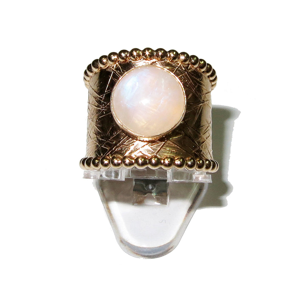 14K Gold Filled handmade moonstone ring size 8, Handmade gold filled ring, Pearl wire, Natural moonstone, gold filled ring, white gemstone