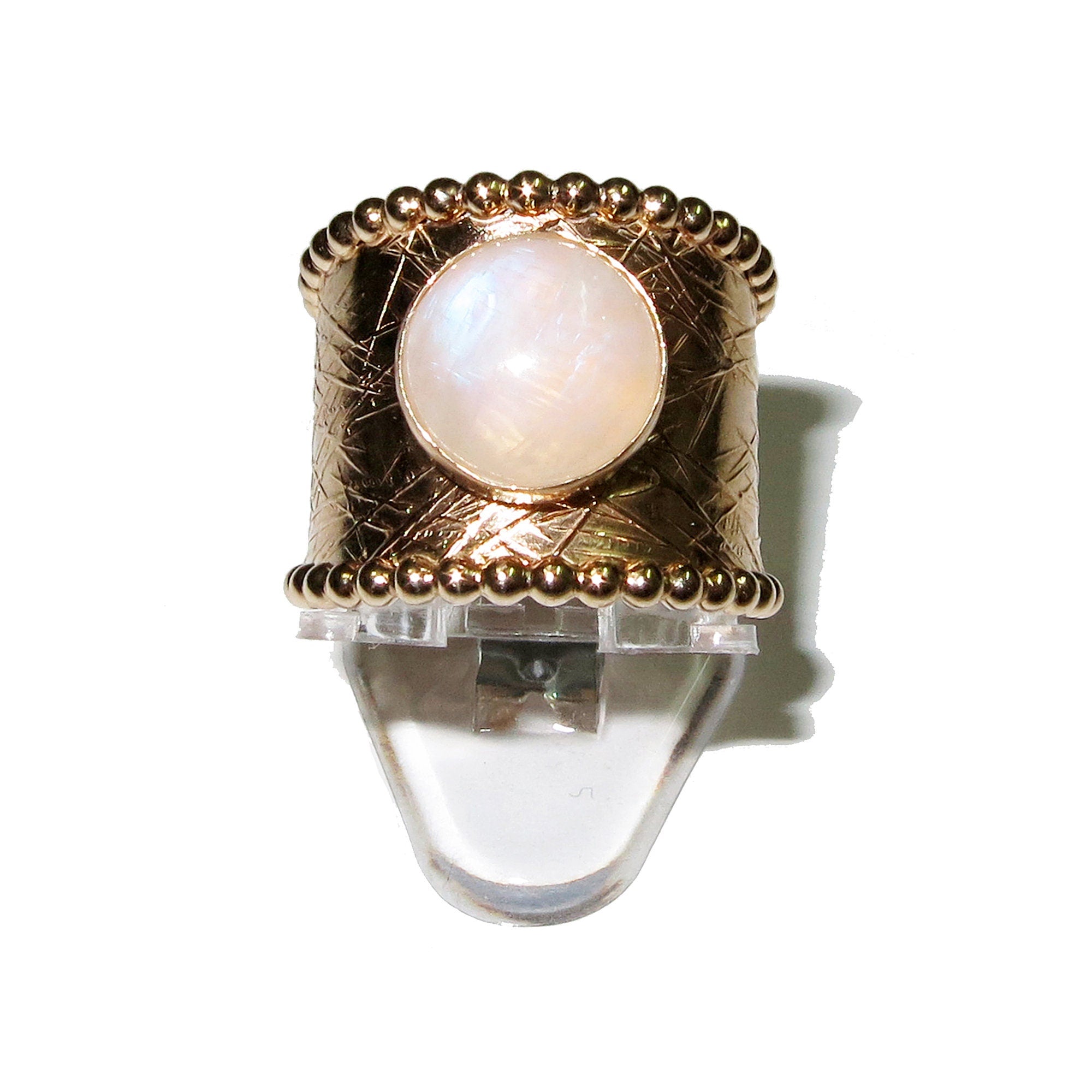 14K Gold Filled handmade moonstone ring size 8, Handmade gold filled ring, Pearl wire, Natural moonstone, gold filled ring, white gemstone