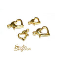 14K Yellow Gold Filled Spring Heart Clasp size 10, 12 mm, Clasp gold filled, 14K Yellow gold filled, Jewelry making, Heart Clasp - 1 piece