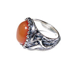 Statement Natural opal ring 925 sterling silver size 7, Handmade ring, single copy, silver, Orange opal, silver ring, Statement ring