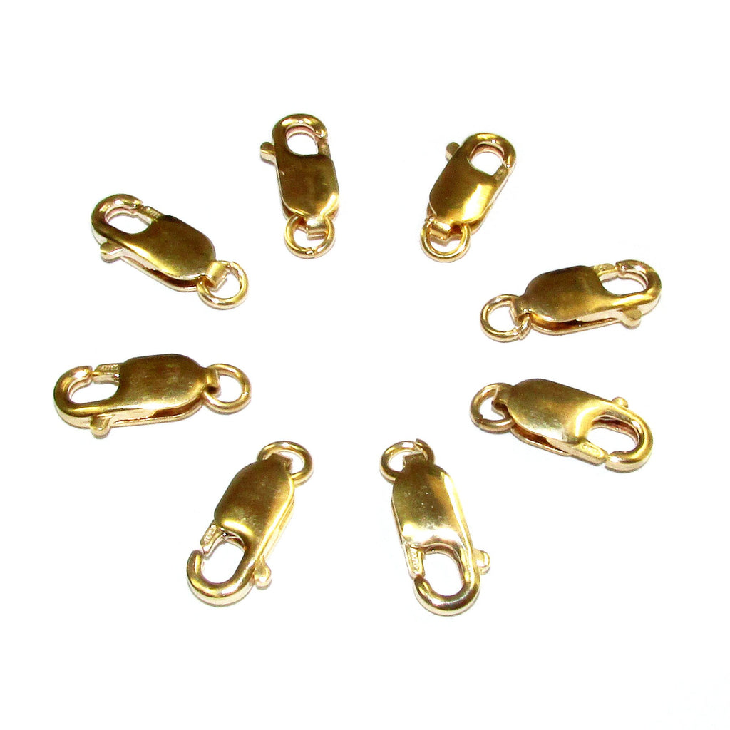 14 mm 14K Yellow Gold Filled Oval Lobster Clasp with open ring, Clasp, Gold Filled Clasps, Lobster clasps, Jewelry making - 1 piece