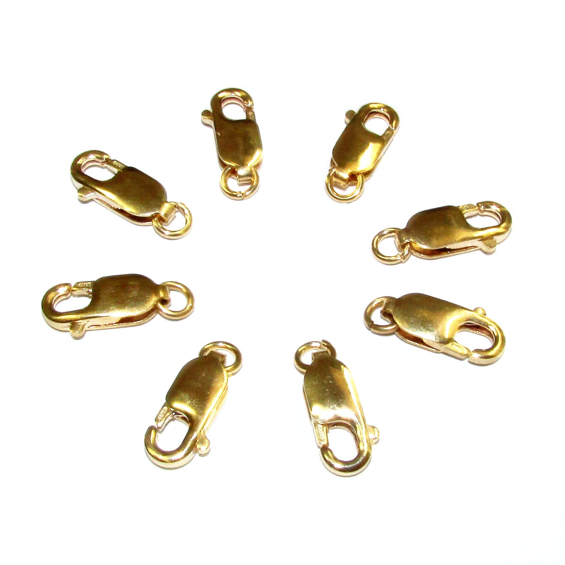 14 mm 14K Yellow Gold Filled Oval Lobster Clasp with open ring, Clasp, Gold Filled Clasps, Lobster clasps, Jewelry making - 1 piece