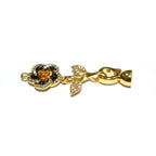 14K Yellow Gold filled Hook Eye Large Clasp, Gold Filled decorative clasp with enamel, Clasp findings, Jewelry making - 1 piece