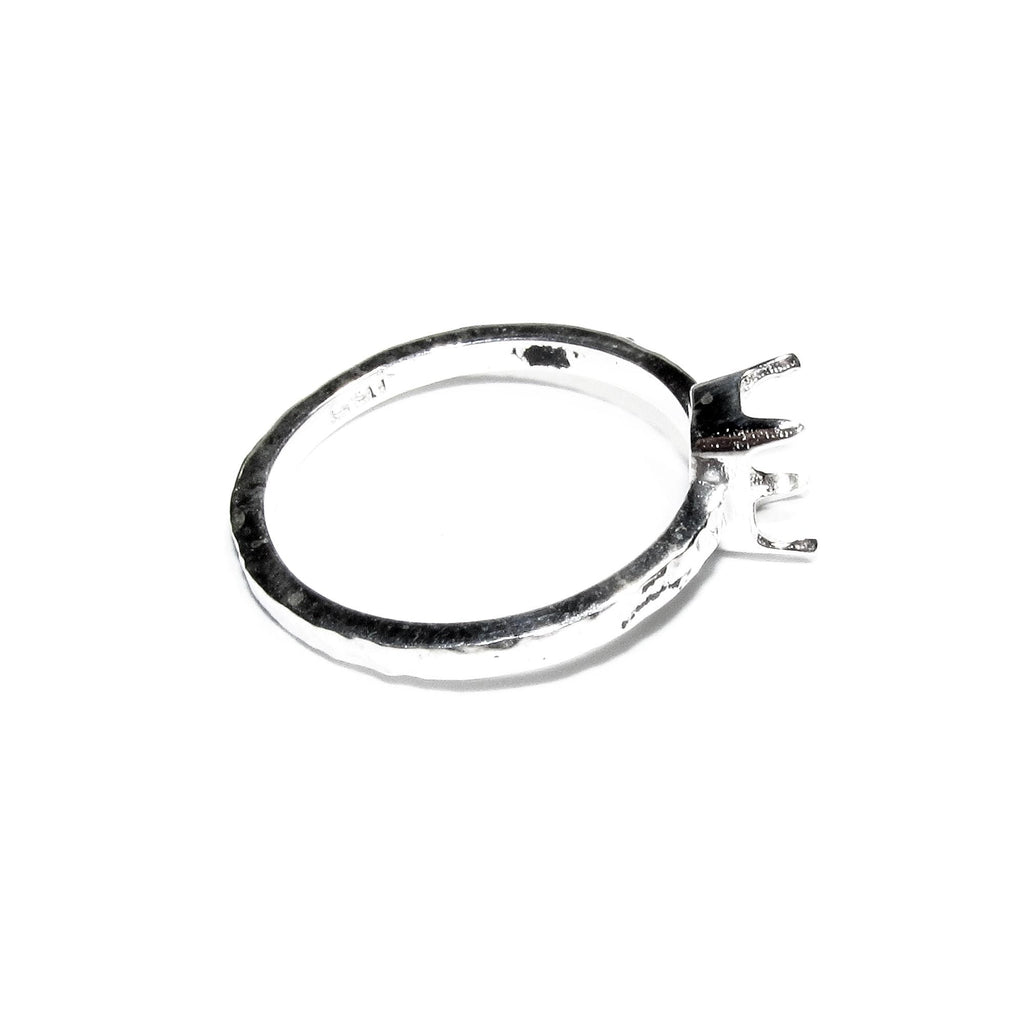 925 sterling silver blank ring with rectangular Prong Setting 4x6mm size 4-11, Jewelry making, base ring, Setting, Prong setting - 1 piece