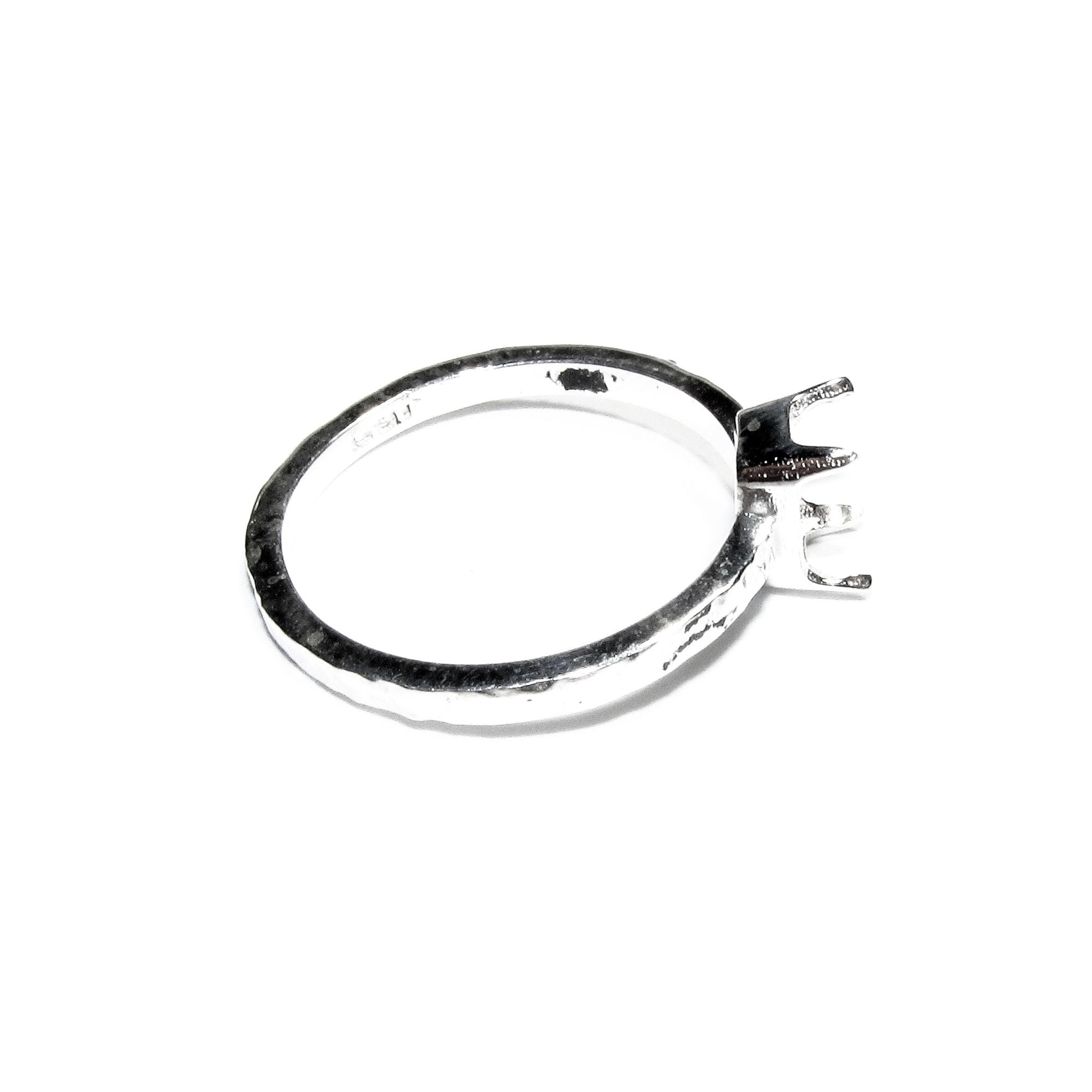 925 sterling silver blank ring with rectangular Prong Setting 4x6mm size 4-11, Jewelry making, base ring, Setting, Prong setting - 1 piece